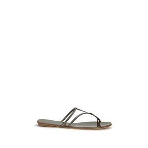 Pedro García Brown Calf Leather Bos Taurus Flat Women's Sandals